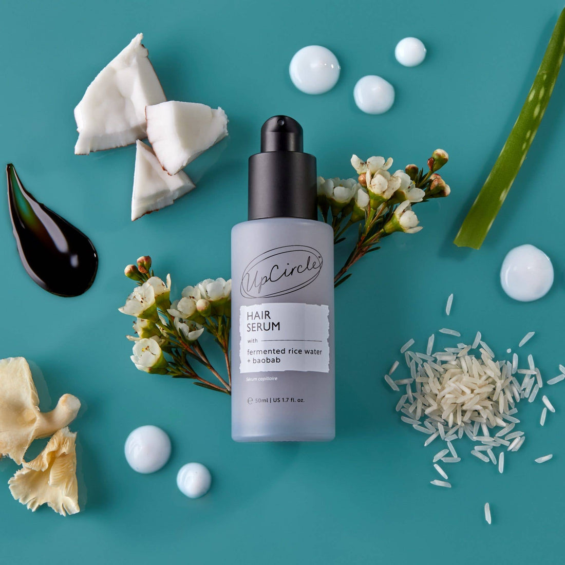 Haarserum mit Hitzeschutz und Reiswasser