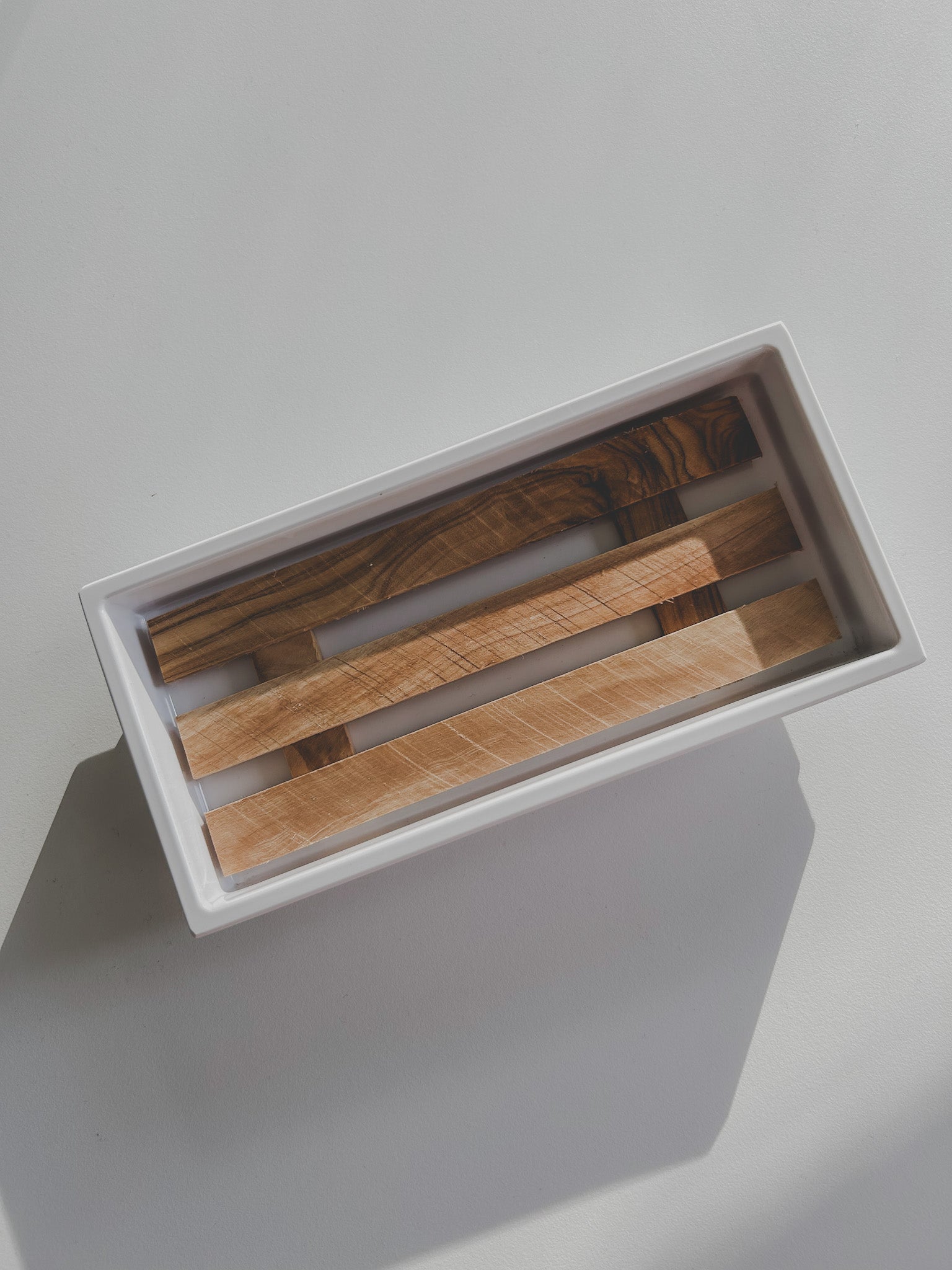 Seifenschale weiss mit Inlay