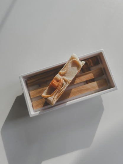Seifenschale weiss mit Inlay
